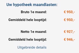 Hypotheek maandlasten berekening