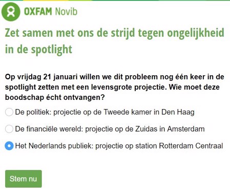 Poll Oxfam Novib - ongelijkheid