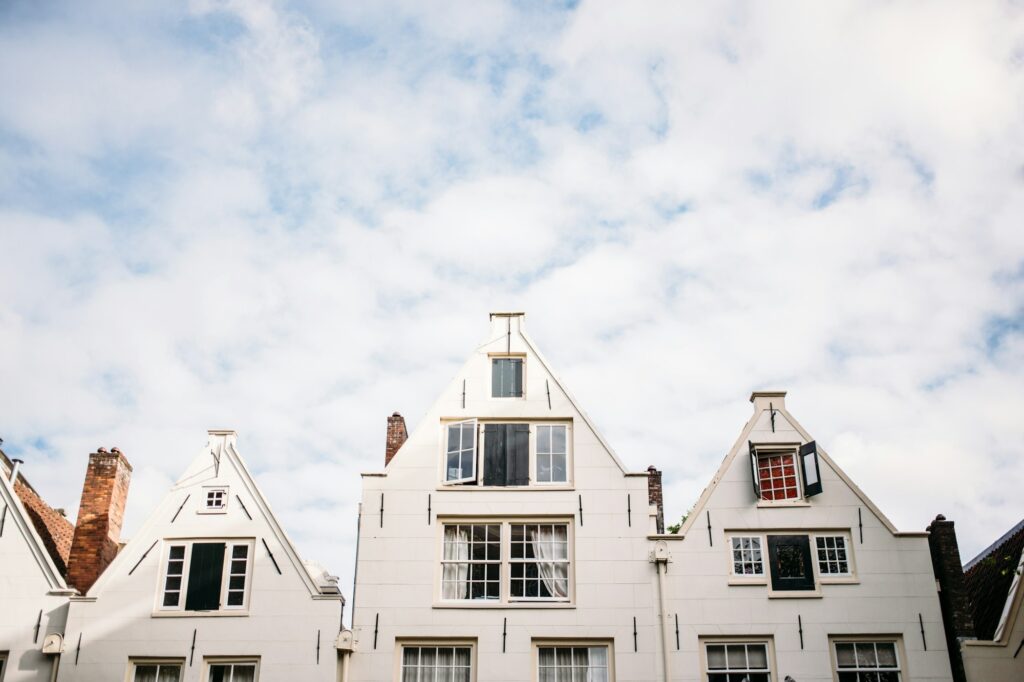 White Narrow Houses