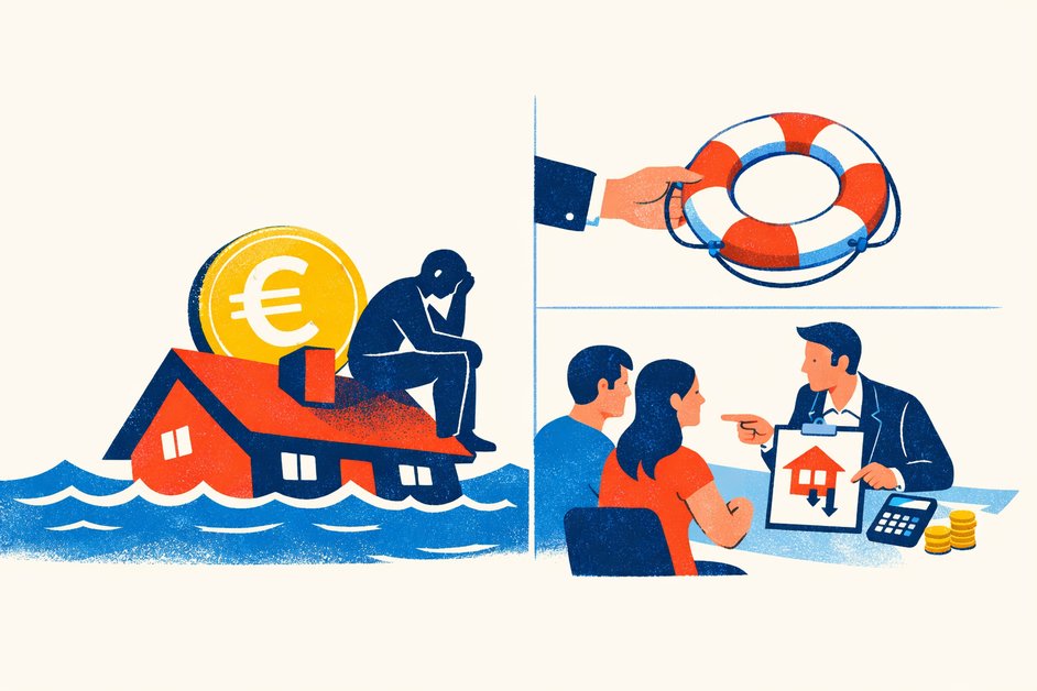 te hoge hypotheek afgesloten